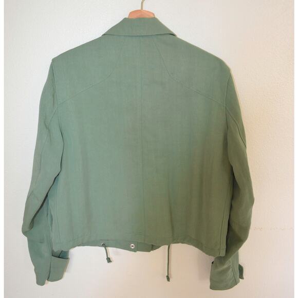 Rag & Bone Trail Crop Jacket Sage Green Tencel Size XS - Picture 9 of 9